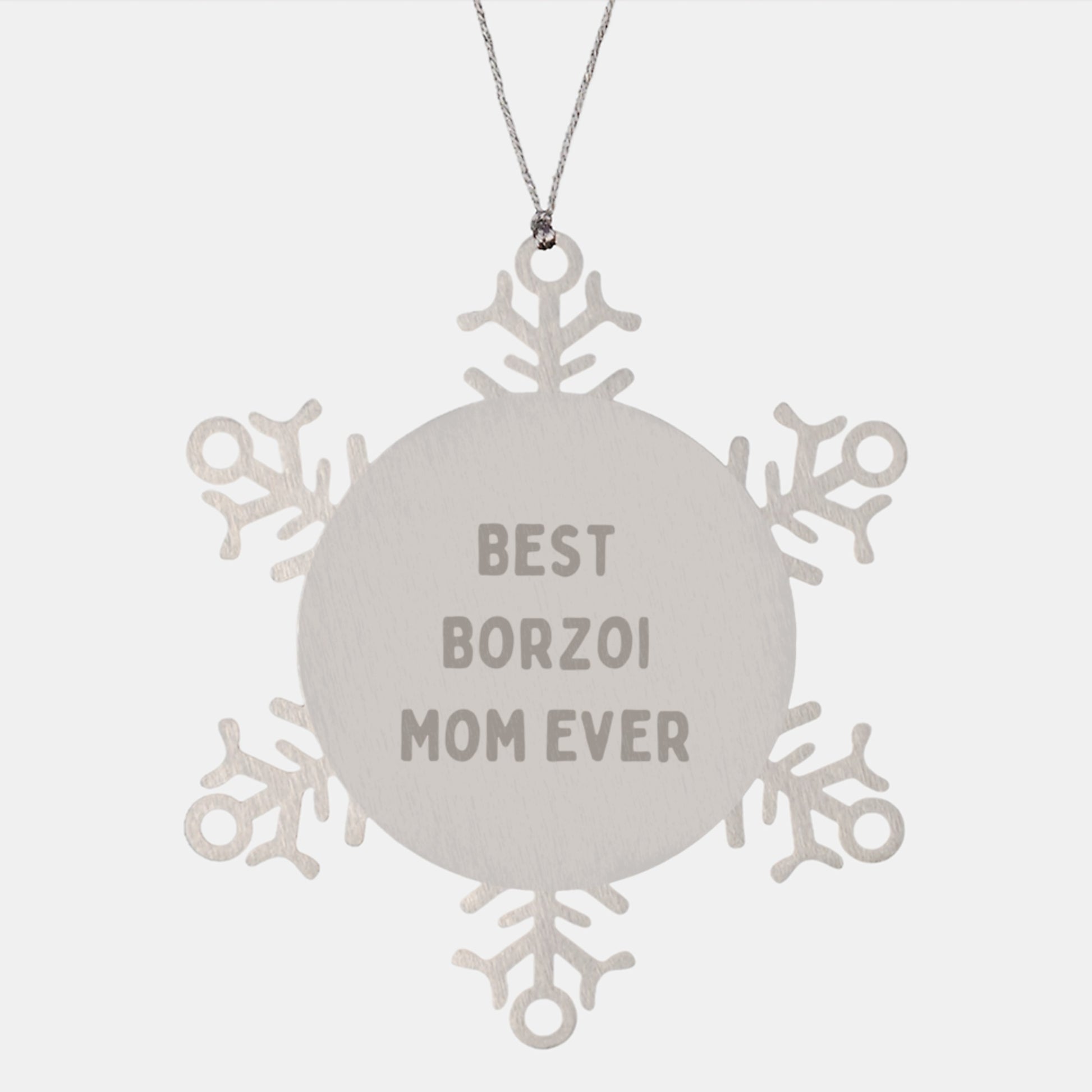 Funny Borzoi Dog Mom Gifts - Snowflake Ornament for Best Borzoi Mom Ever, Christmas Unique Gifts from Friends, Coworkers, Family, Gifts for Borzoi Dog Enthusiasts - Image 1