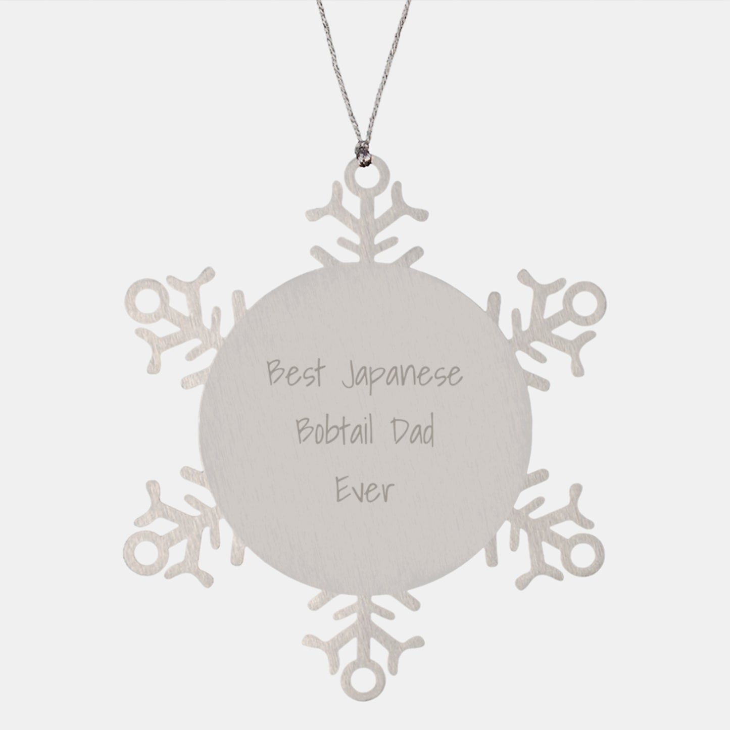 Japanese Bobtail Cat Gifts, Funny Snowflake Ornament for Dad, Gifts from Men to Christmas - Image 1