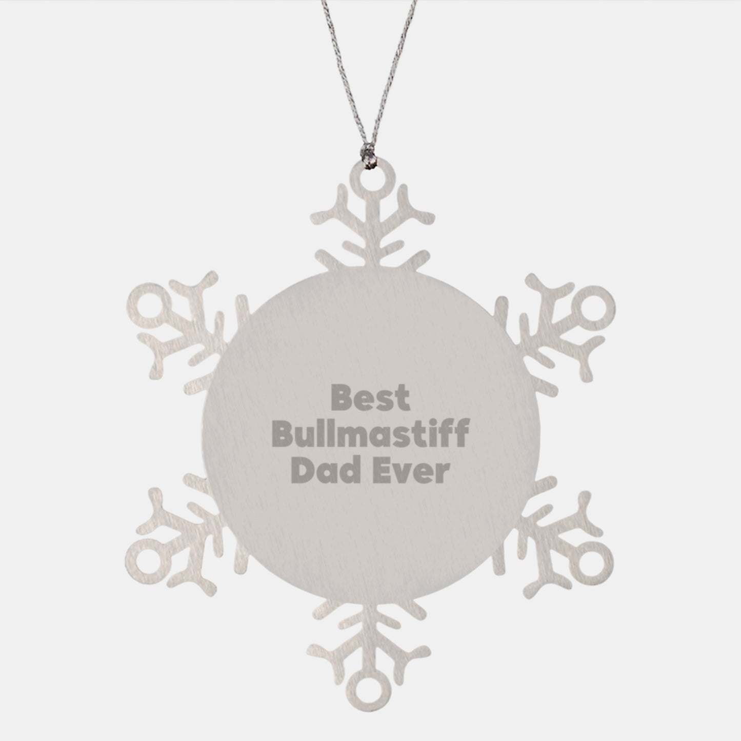 Bullmastiff Dog Gifts, Funny Best Dad Ever Snowflake Ornament, Christmas Unique Gifts from Men to Friends - Image 1