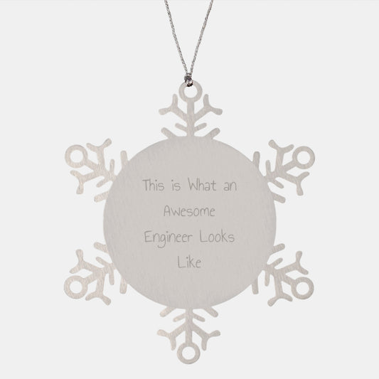 Gifts from Friends, Inspirational Engineer Quote Snowflake Ornament, Unique Christmas Unique Gifts for Engineer, Engineer Appreciation Gifts - Image 1