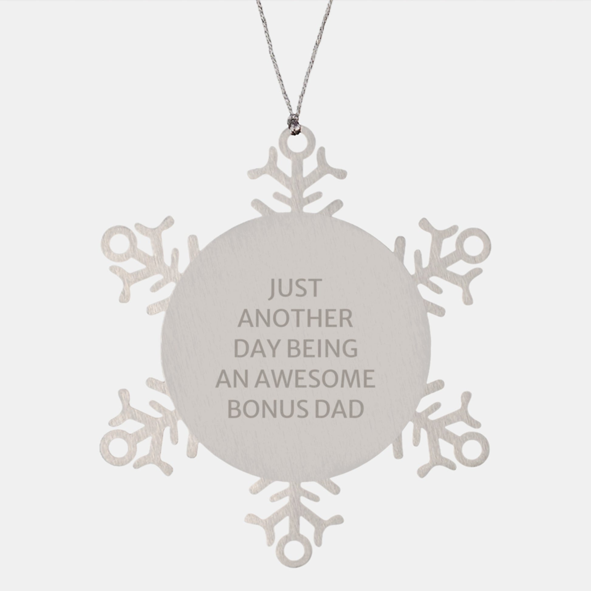 Funny Bonus Dad Gifts: Snowflake Ornament for Christmas from Men, Unique Bonus Dad Present for Christmas - Image 1