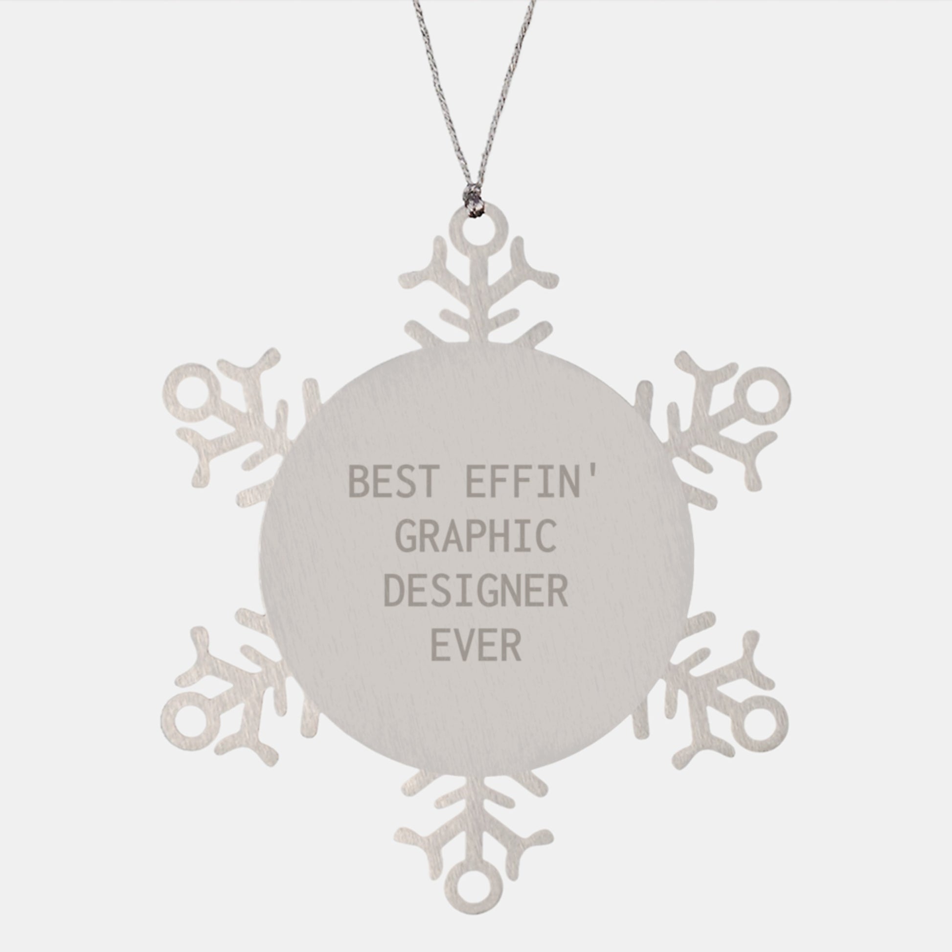 Funny Graphic Designer Gifts for Friends, Unique Snowflake Ornament, Best Effin' Graphic Designer Ever Christmas Unique Gifts - Image 1