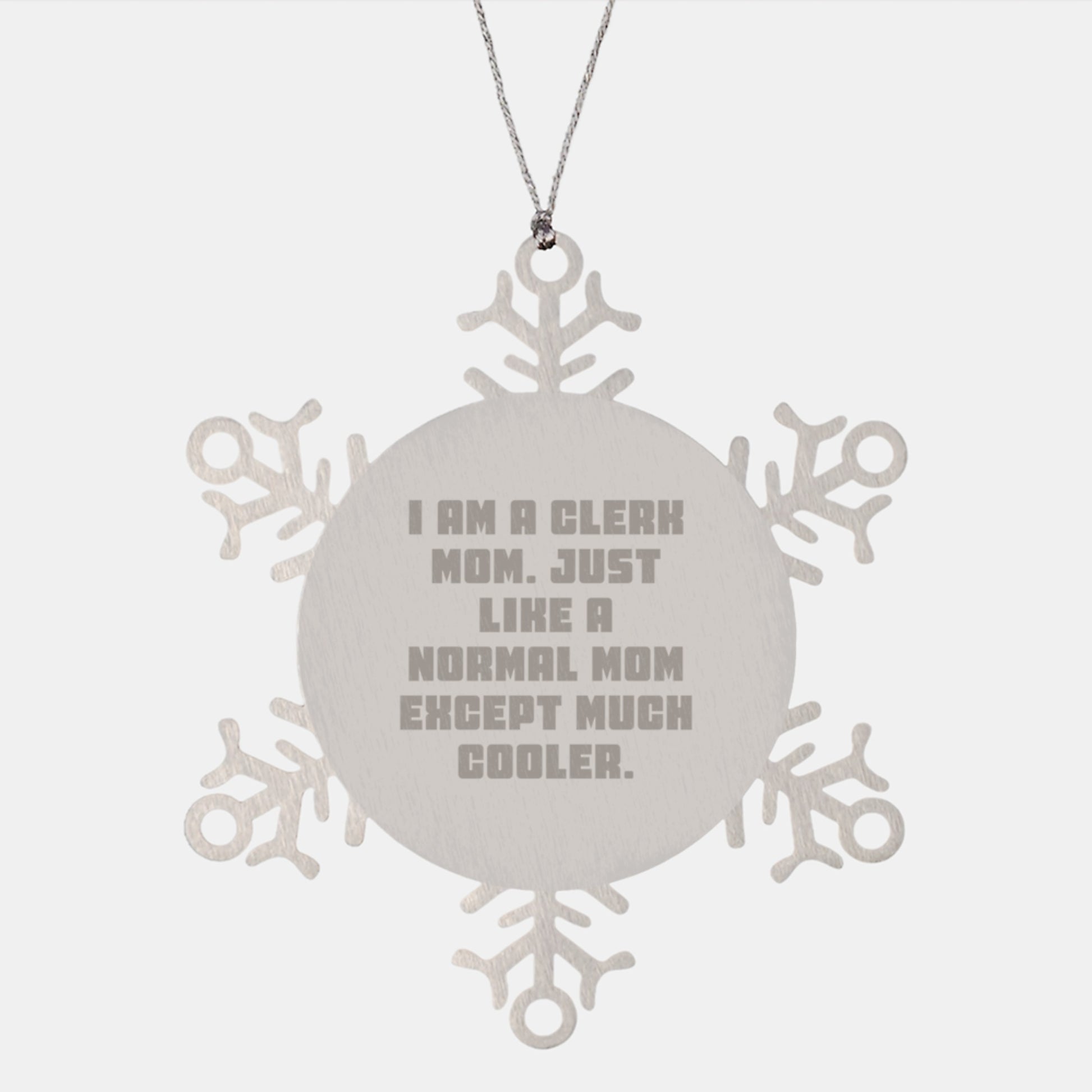 Funny Clerk Gifts from Mom Christmas Unique Snowflake Ornament for Clerk Friends - Image 1