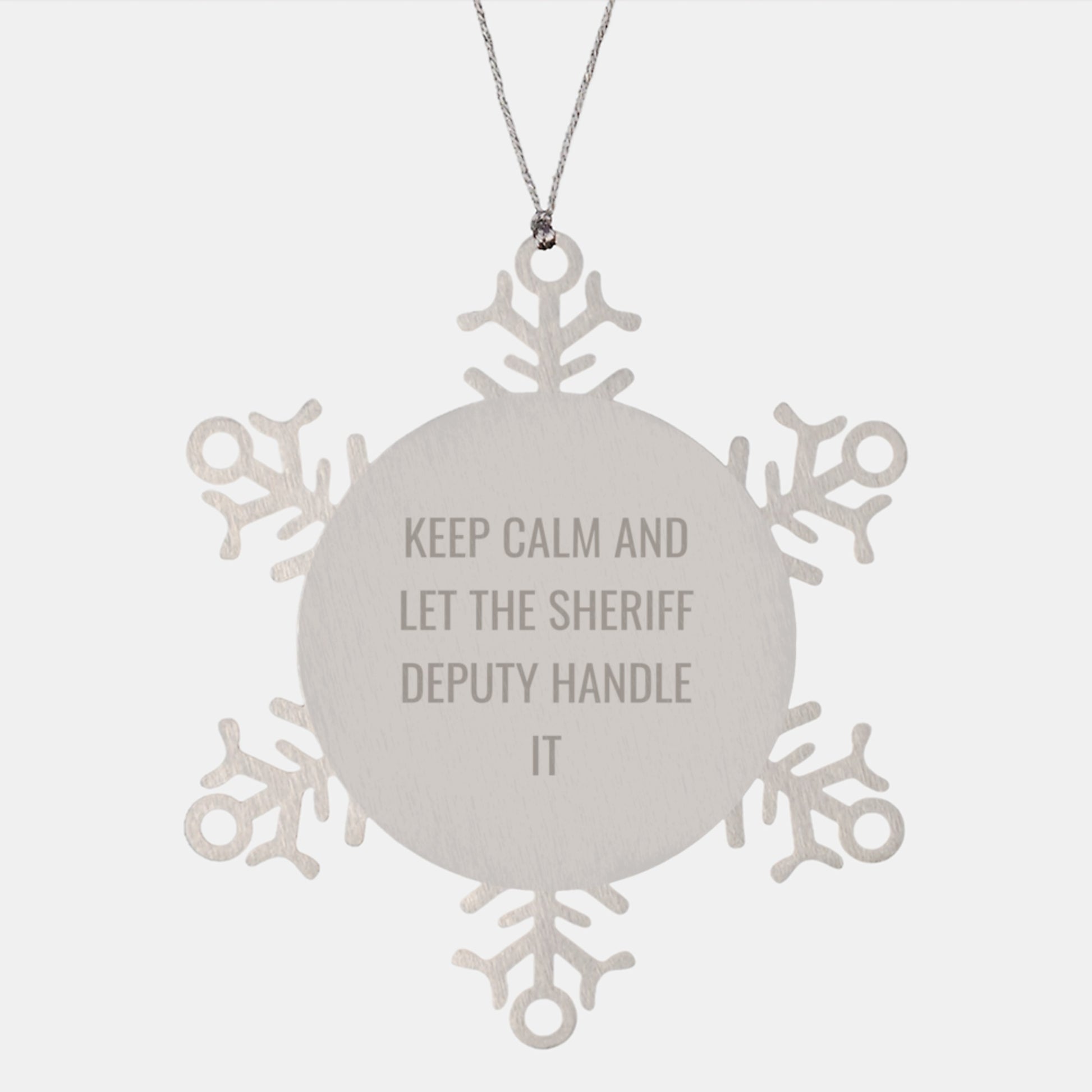 Funny Sheriff Deputy Snowflake Ornaments, Gifts from Friends and Family for Sheriff Deputy Men, Christmas Unique Gifts for Law Enforcement - Image 1