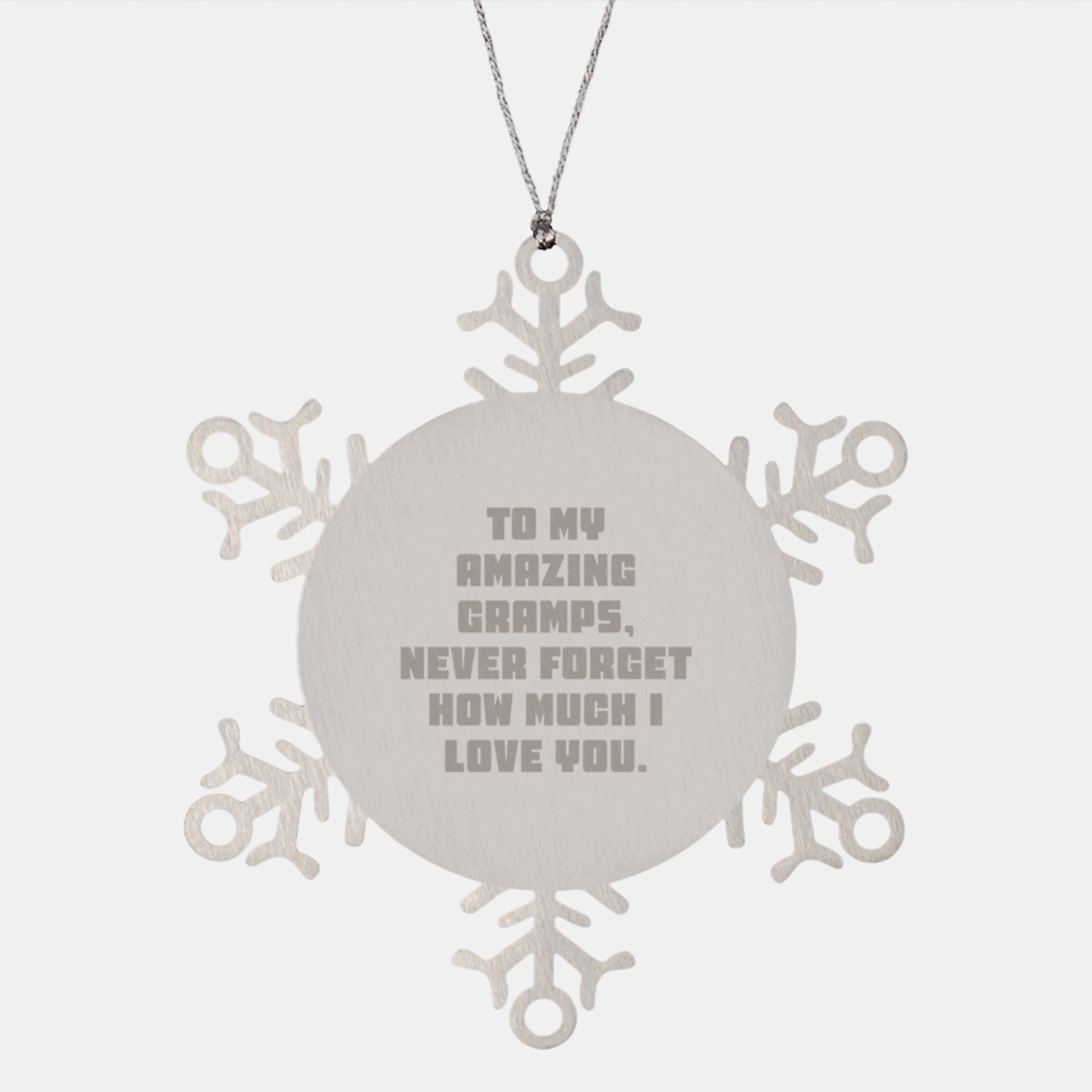 Gramps Snowflake Ornament Gifts for Him, Funny Quote 'To My Amazing Gramps', Christmas Unique Gifts from Family - Image 1