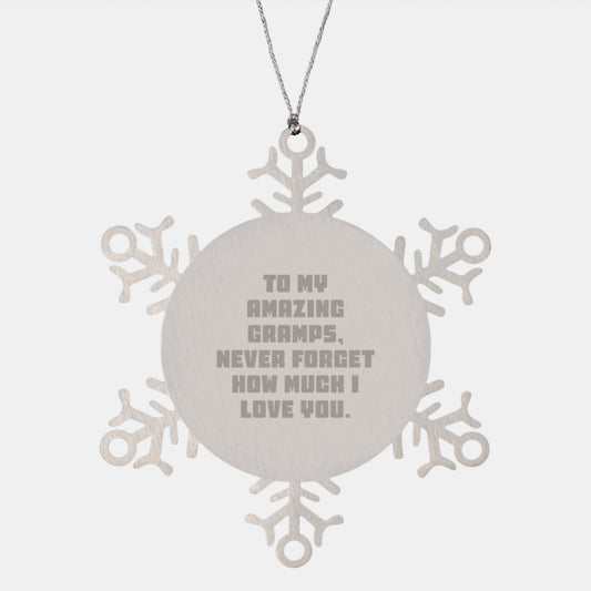Gramps Snowflake Ornament Gifts for Him, Funny Quote 'To My Amazing Gramps', Christmas Unique Gifts from Family - Image 1