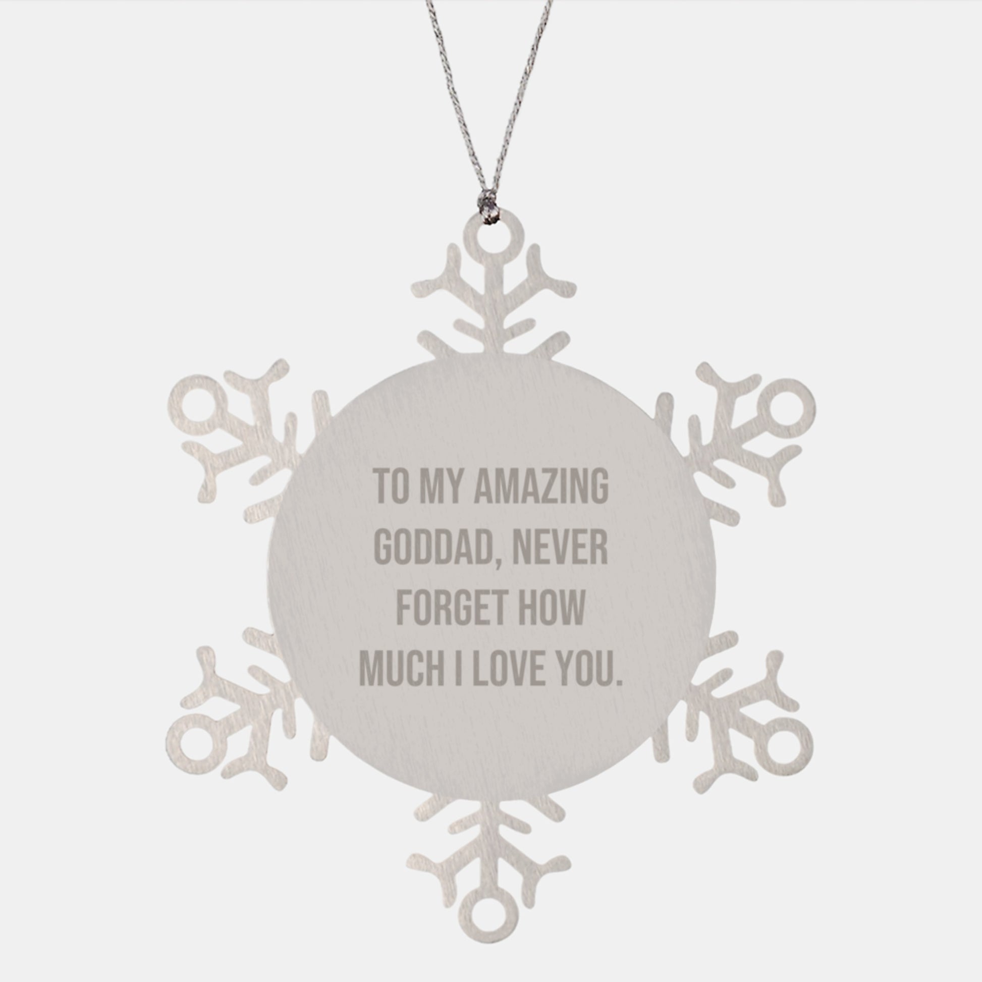 Unique Gifts for Goddad - To My Amazing Goddad, Snowflake Ornament, Funny Christmas Unique Gift, Gifts from Men, Women, Friends, Family - Image 1