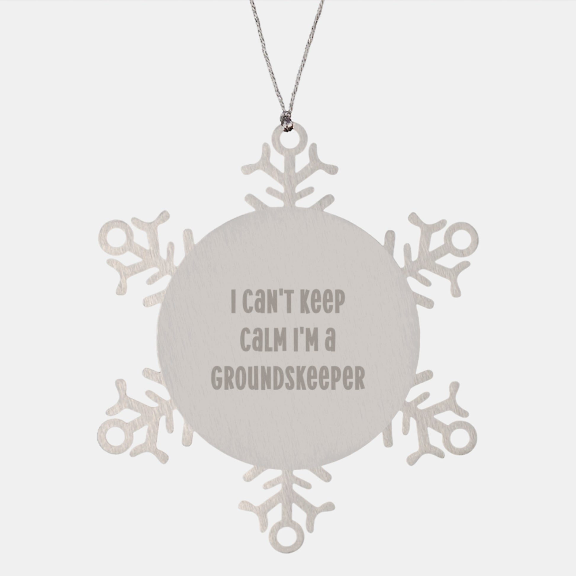 Funny groundskeeper Gifts from Friends - I Can't Keep Calm I'm A groundskeeper Snowflake Ornament, Unique Christmas Unique Gifts for groundskeeper - Image 1