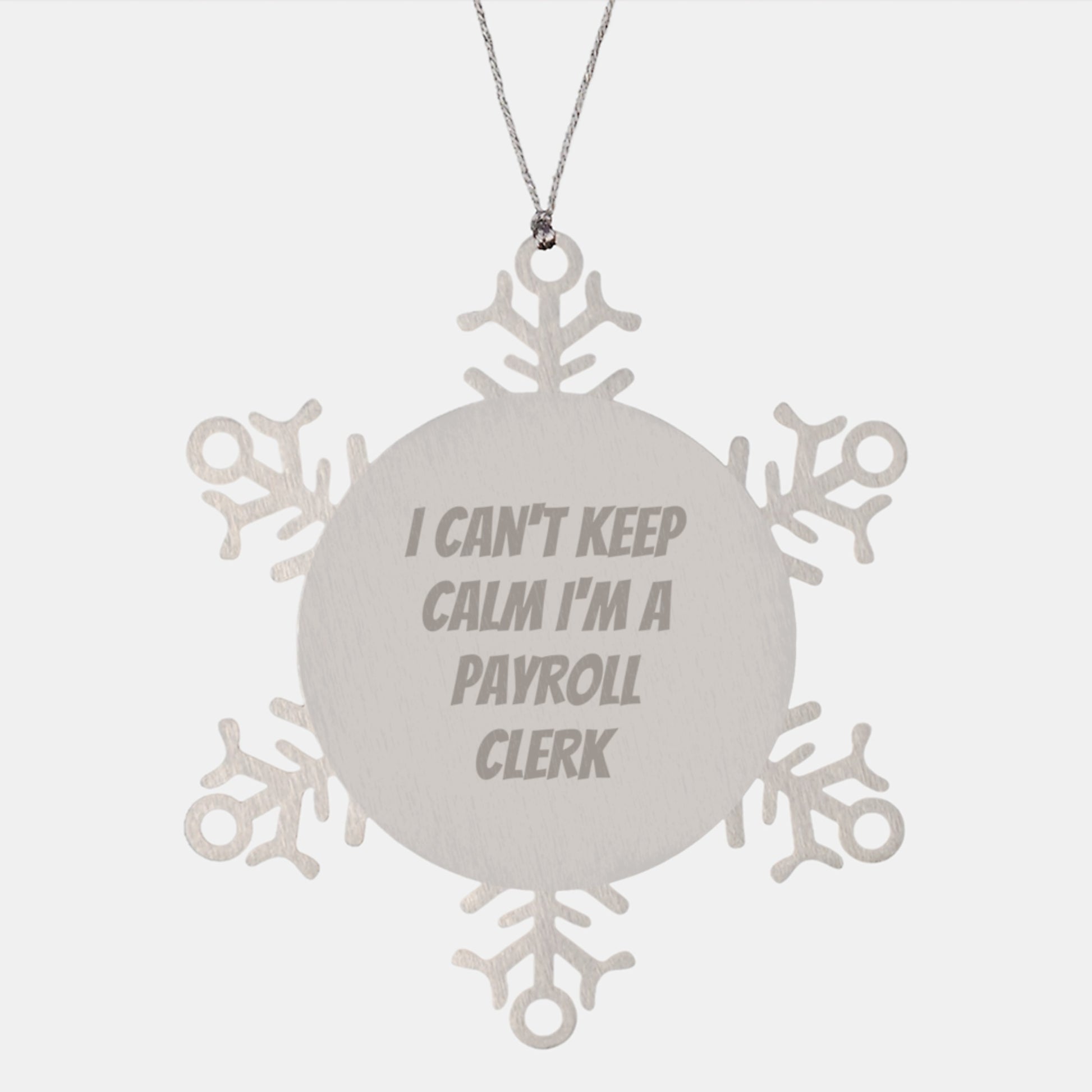 Funny Payroll Clerk Gifts for Men from Friends, Christmas Unique Snowflake Ornament, I'm A Payroll Clerk Humor - Image 1