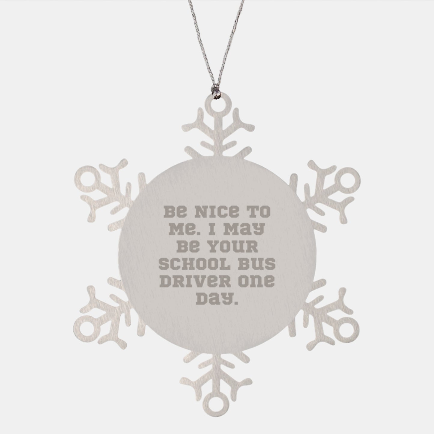 Funny Snowflake Ornament Gifts from Men to School Bus Driver, Be Nice To Me One Day, School Bus Driver Christmas Unique - Image 1