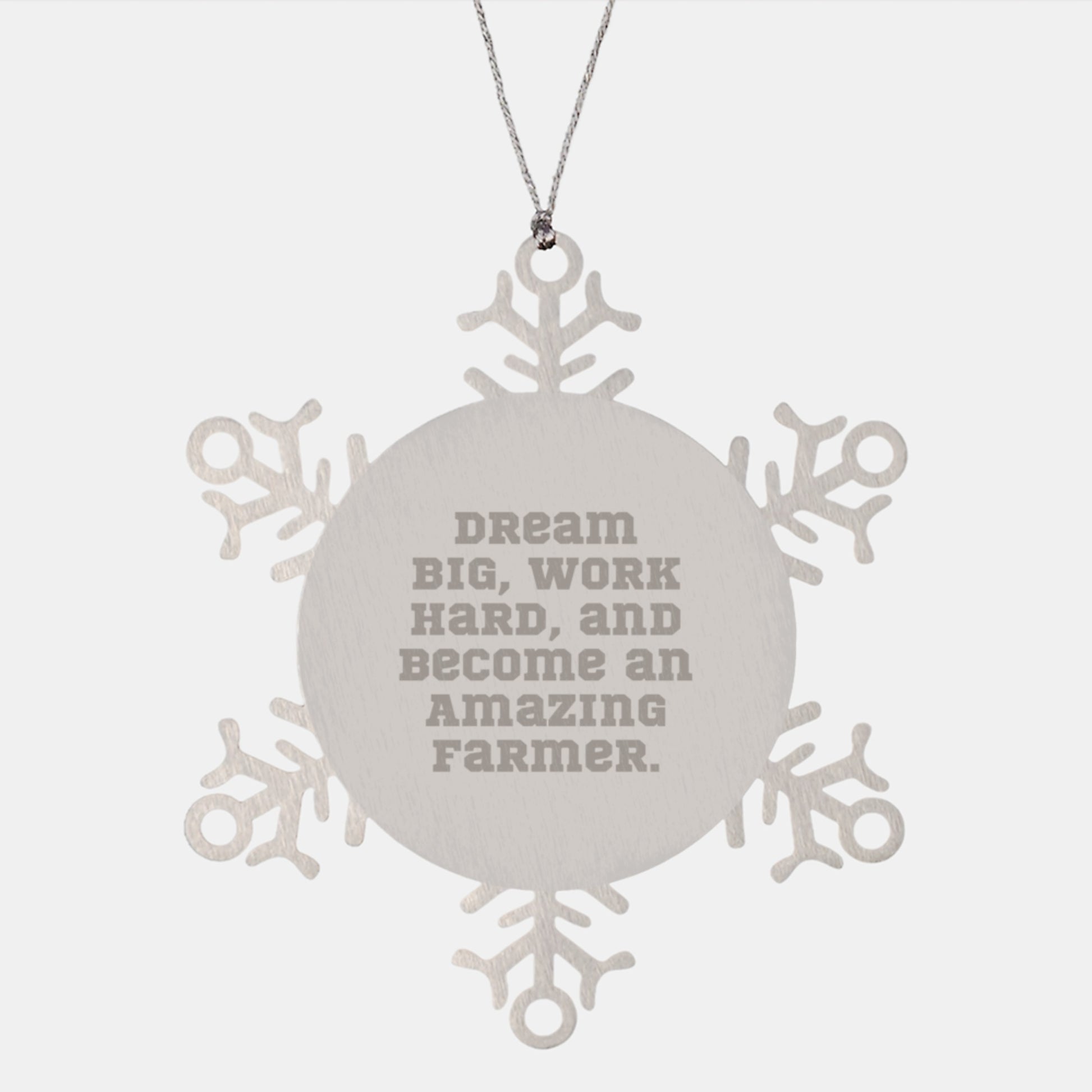 Farmer Gifts from Friends - 'Dream Big, Work Hard, And Become An Amazing Farmer.' Snowflake Ornament for Christmas - Image 1