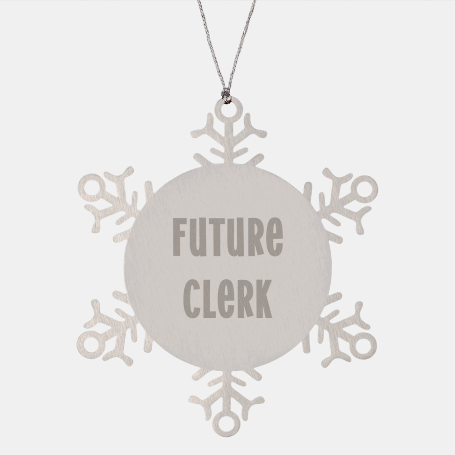 Funny Future Clerk Snowflake Ornament Gifts from Friends for Christmas, Clerk Lover's Unique Present - Image 1