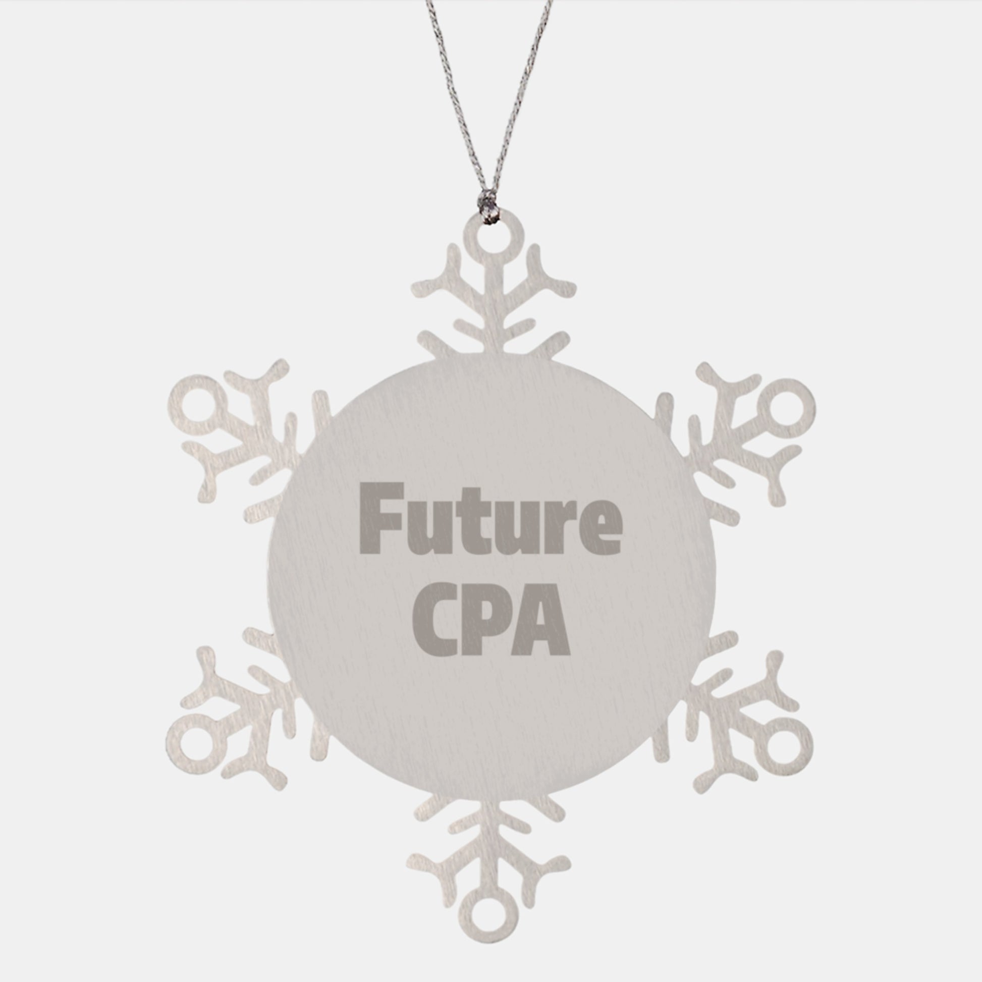 Funny Future CPA Gifts from Friends to Family, Snowflake Ornament, 'Future CPA is in the Making', Shatterproof, 3.14 inches in Diameter, Christmas Unique Gifts - Image 1