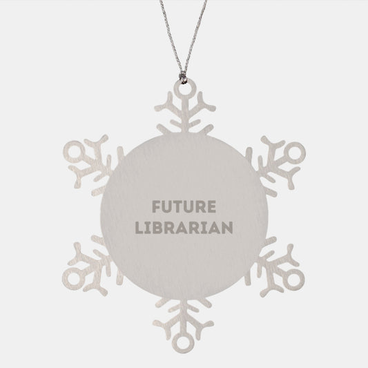 Funny Future Librarian Snowflake Ornament Gifts from Friends for Librarian Christmas Unique Gifts - Image 1