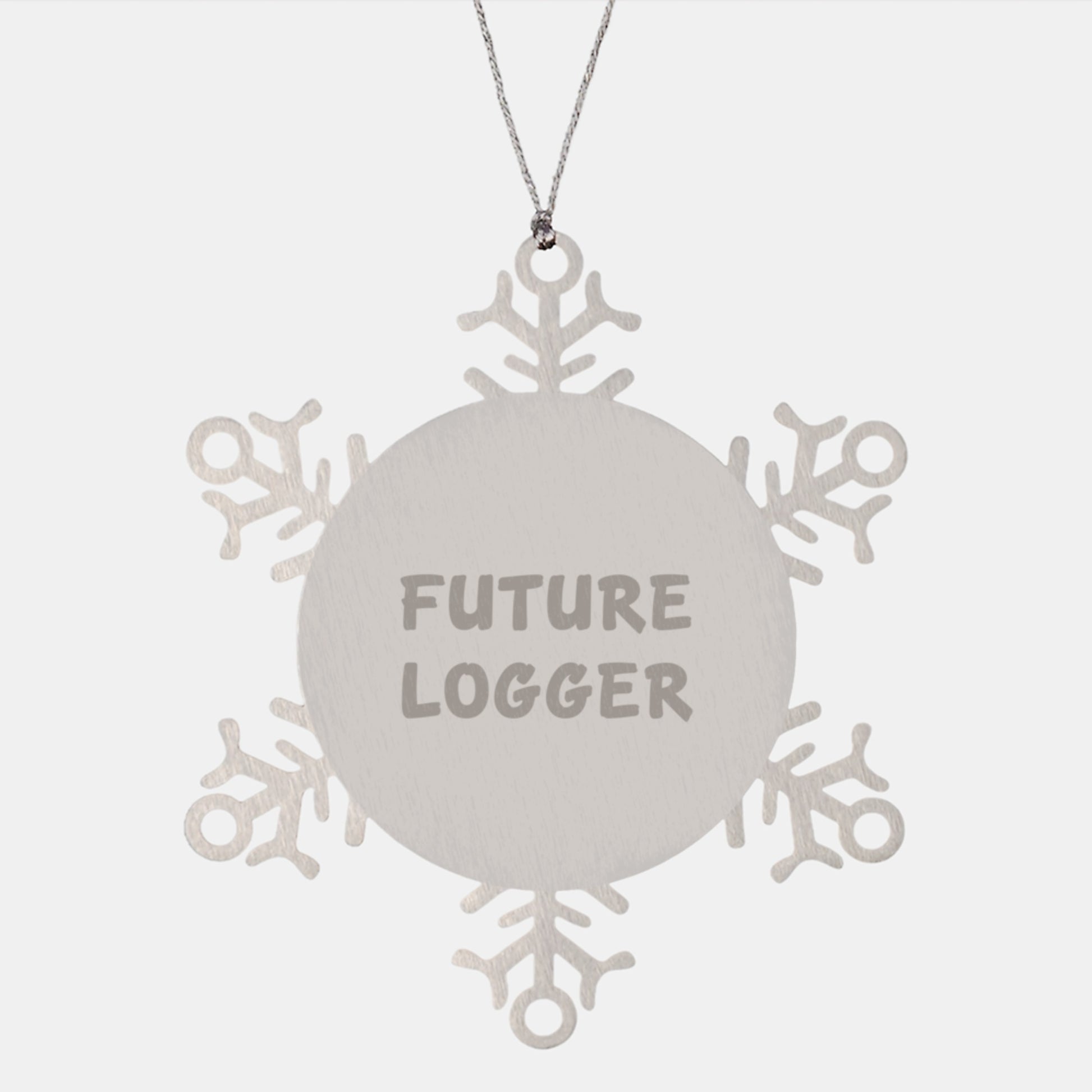 Future Logger Gift Ideas - Funny Logger Snowflake Ornament Gifts from Men to Logger Friends - Image 1