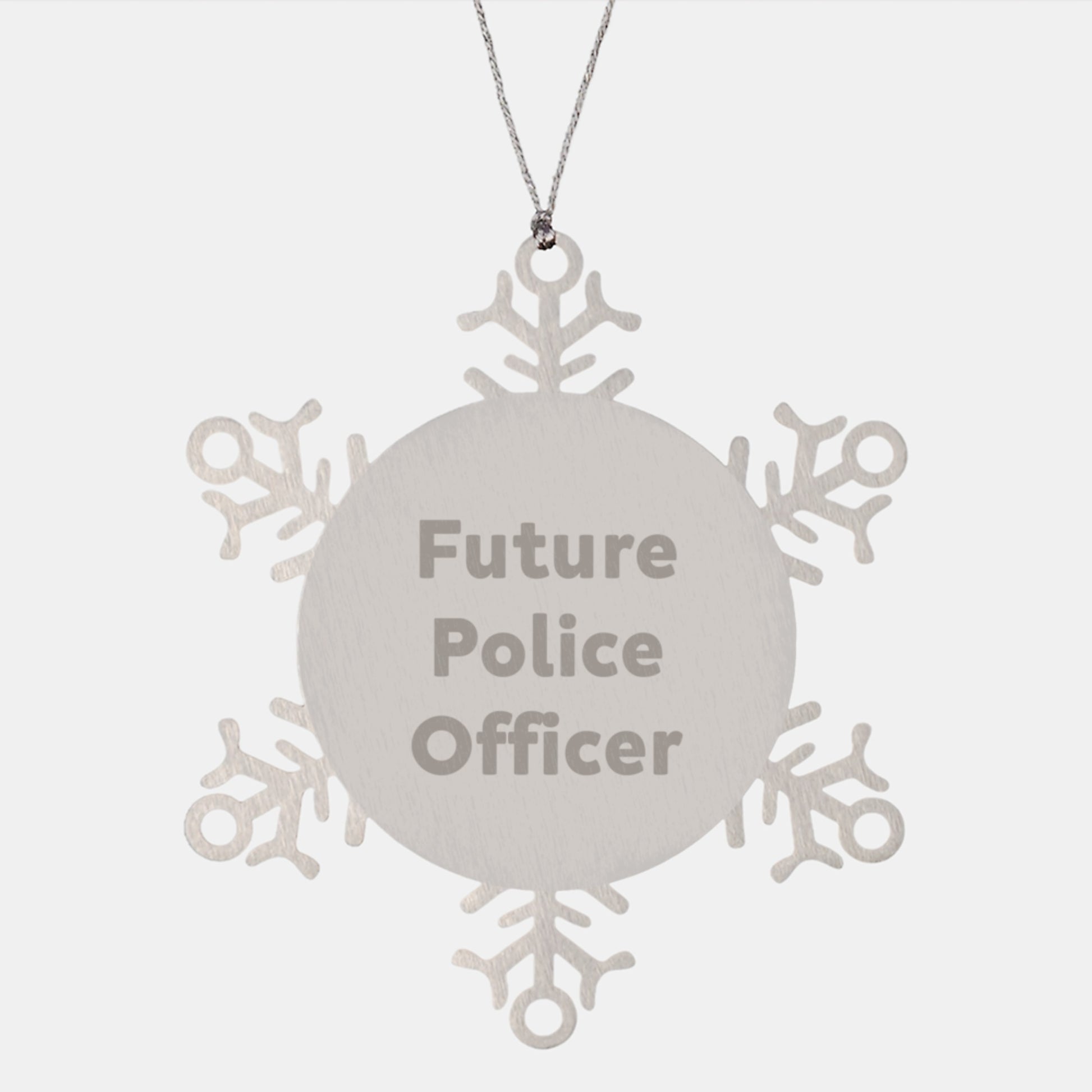 Funny Future Police Officer Snowflake Ornament Gifts from Family to Police Officer Friends - Image 1