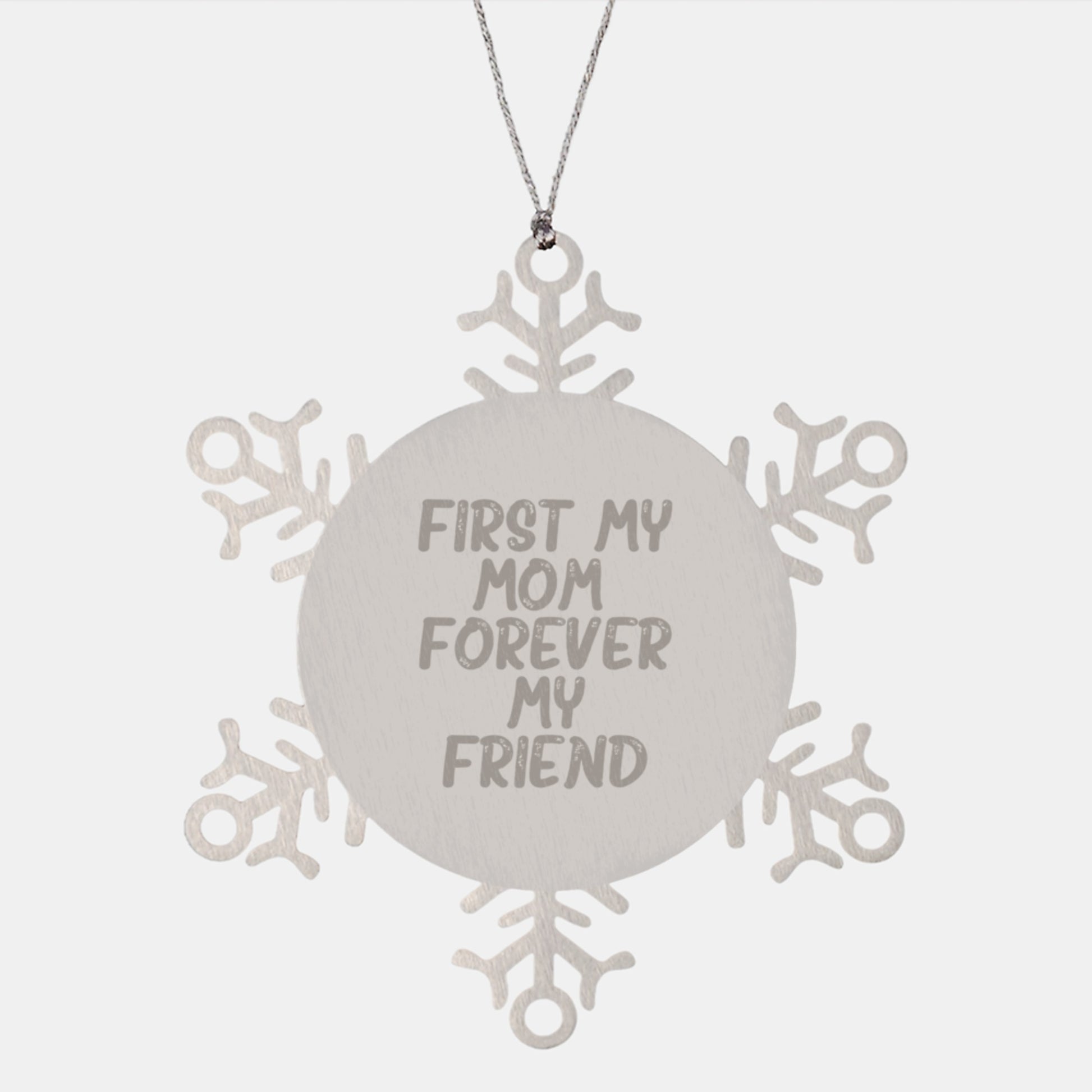 Funny Mom Snowflake Ornament Gifts from Family, Unique Christmas Unique Gifts for Mom, Forever My Friend Snowflake Decoration - Image 1