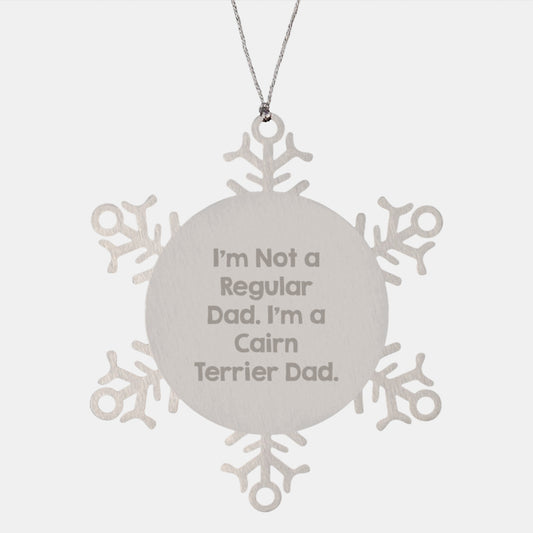 Cute Cairn Terrier Dog Snowflake Ornament Gifts from Dad for Christmas - Image 1