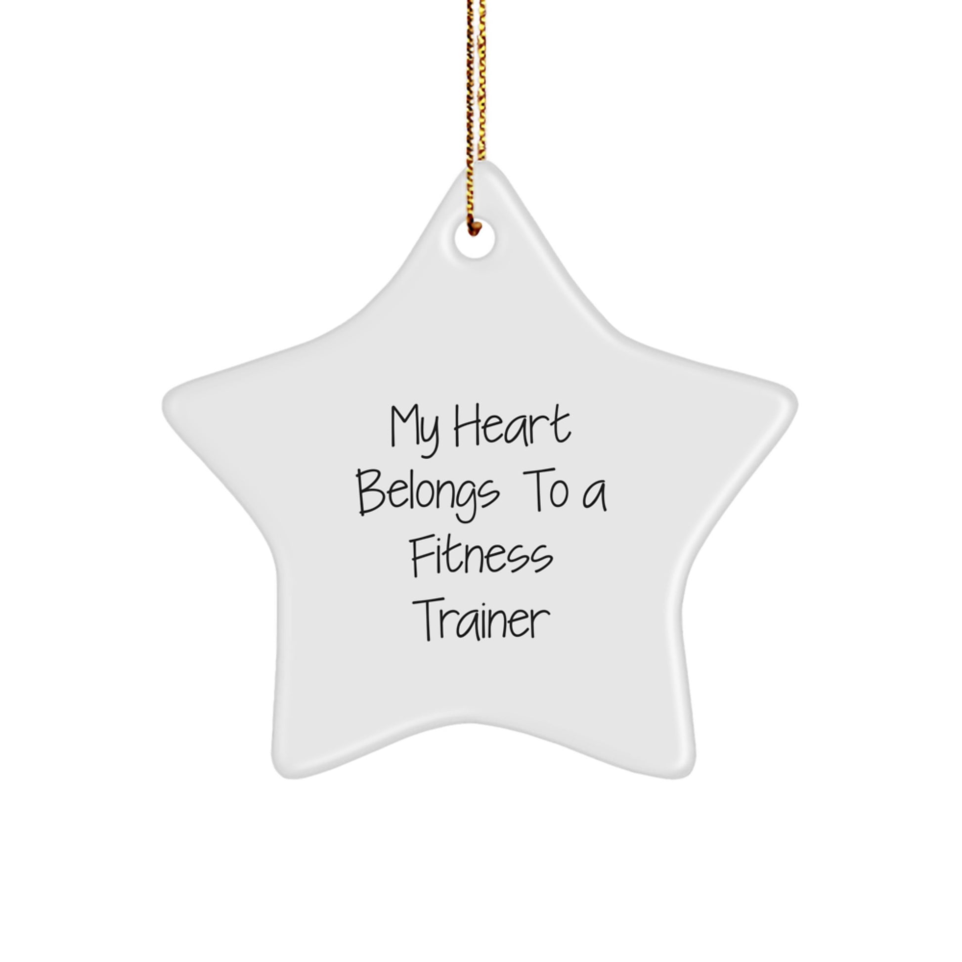 Fitness Trainers Love My Heart Belongs To A Fitness Trainer Star Ornament, Gifts from Friends, Family, or Coworkers for Men and Women, Unique Christmas Decoration - Image 1