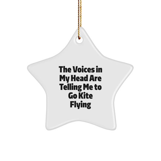 Funny Kite Flying Quotes Star Ornament for Gifts from Men to Friends, Christmas Unique Gifts for Kite Flying Enthusiasts - Image 1