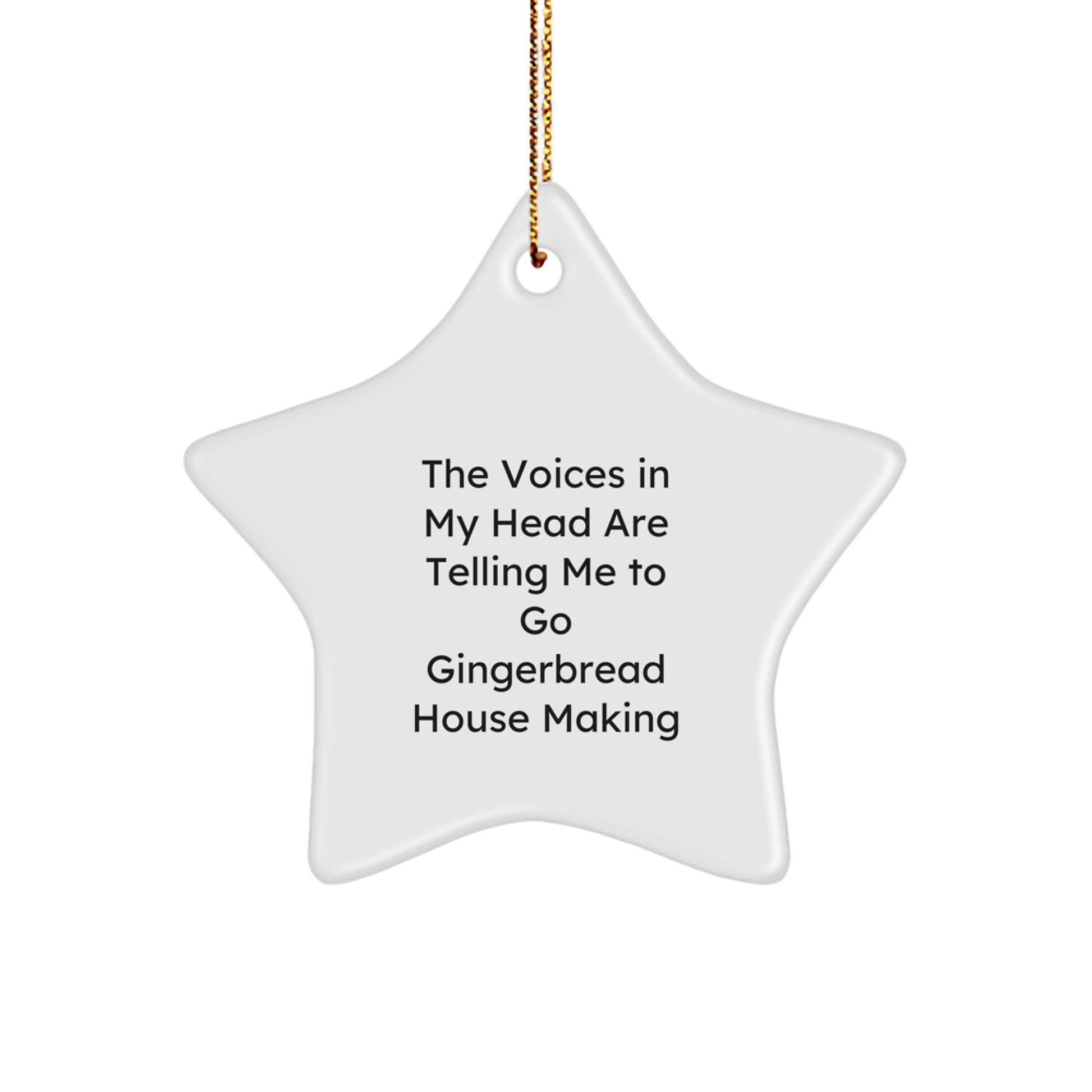 Funny Gingerbread House Making Gifts from Friends and Family - Star Ornament for Christmas - Image 1