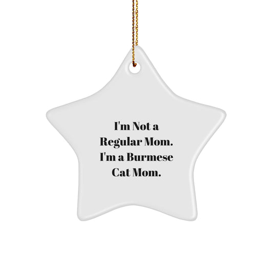 Burmese Cat Mom's Delight, Star Ornament Gifts from Friends, Christmas Unique Finds for Home Decor - Image 1