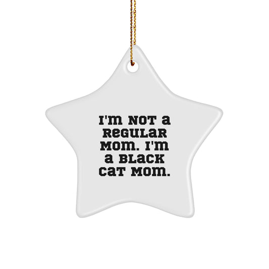 Funny Black Cat Mom Gifts from Family - Star Ornament for Black Cat Lovers at Christmas - Image 1