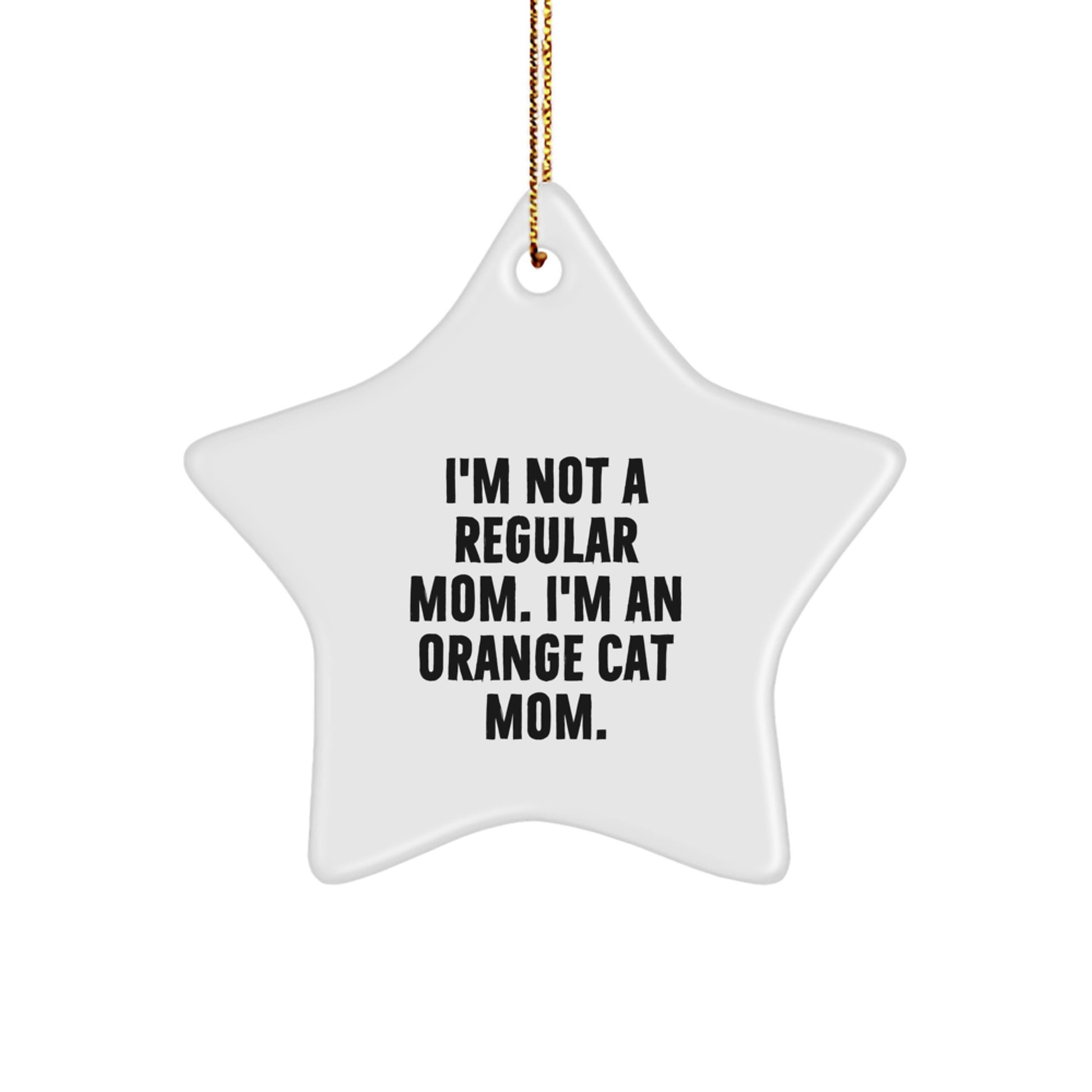 Orange Cat Mom's Funny Star Ornament Gifts from Family for Orange Cat - Image 1