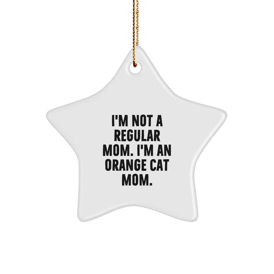Orange Cat Mom's Funny Star Ornament Gifts from Family for Orange Cat - Image 1
