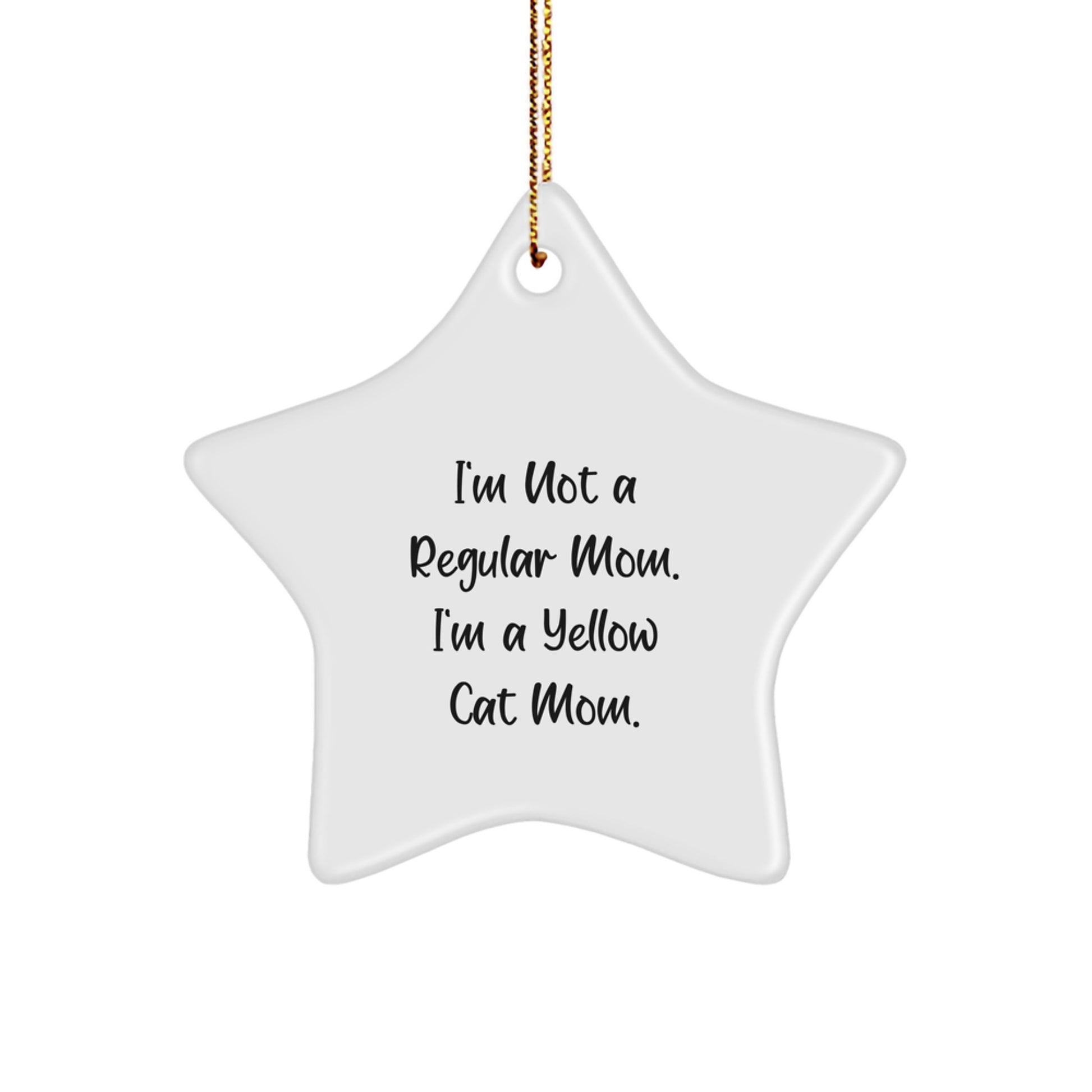 Funny Yellow Cat Mom Star Ornament Gifts from Friends for Christmas - Image 1