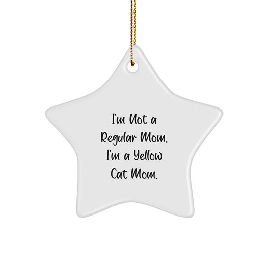 Funny Yellow Cat Mom Star Ornament Gifts from Friends for Christmas - Image 1