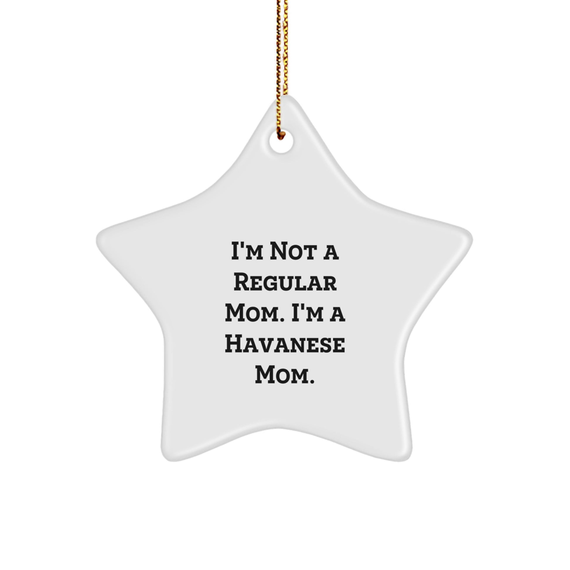 Havanese Dog Mom's Star Ornament Gift from Friends, Family, or Coworkers - I'm Not A Regular Mom. I'm A Havanese Mom. Christmas Unique Gifts - Image 1