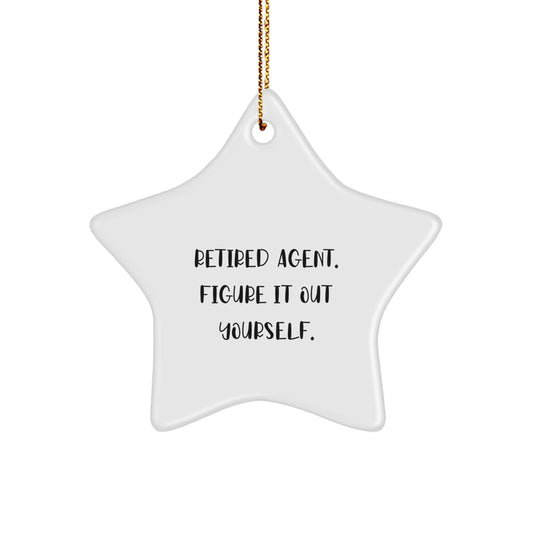 Funny Agent Gifts: Retired Agent Figure It Out Yourself Star Ornament, Agent Star Gifts for Him, Her, or Friends, Christmas Unique Presents from Agent to Family, Coworkers - Image 1