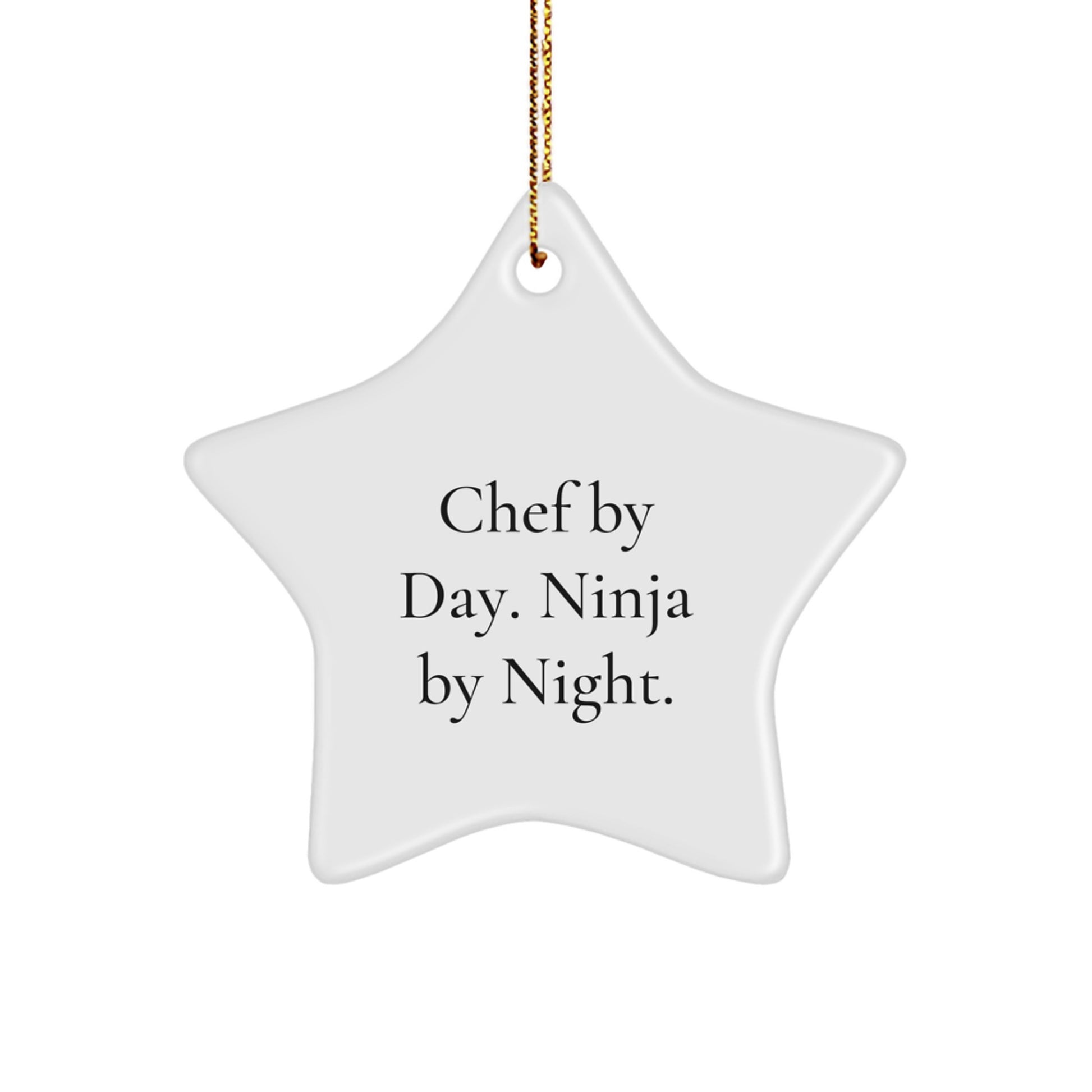 Chef By Day Ninja By Night Star Ornament Gift for Men Gifts from Family - Image 1