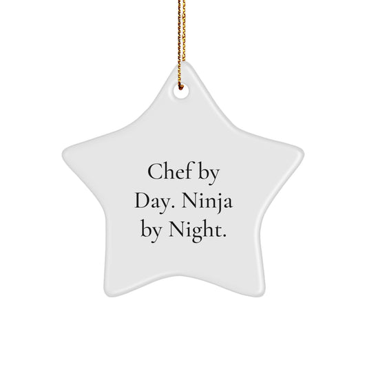 Chef By Day Ninja By Night Star Ornament Gift for Men Gifts from Family - Image 1