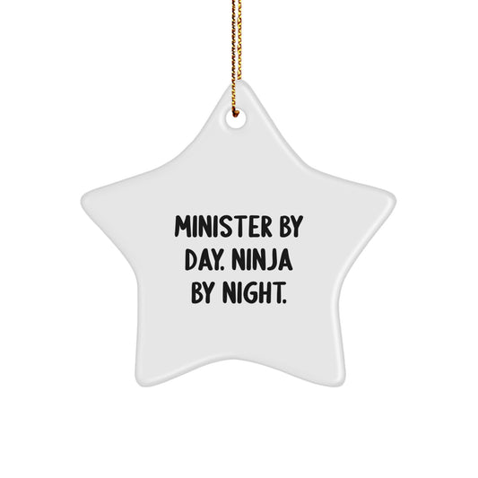 Minister Gifts from Men - Funny Star Ornament for Christmas Unique Gifts - Image 1
