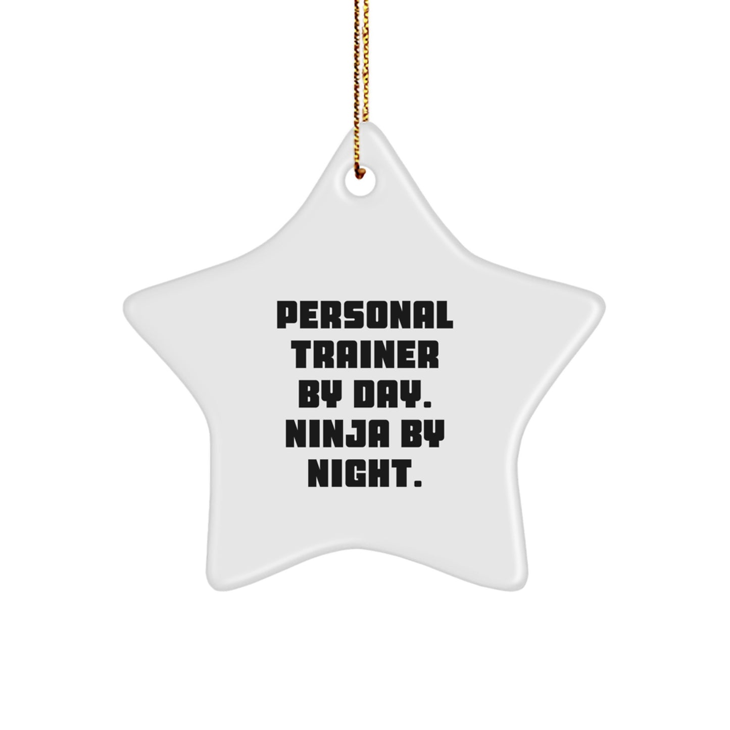 Personal Trainer Gifts for Friends - Funny Quote Star Ornament, Gifts from Men to Women, Christmas Unique Presents - Image 1