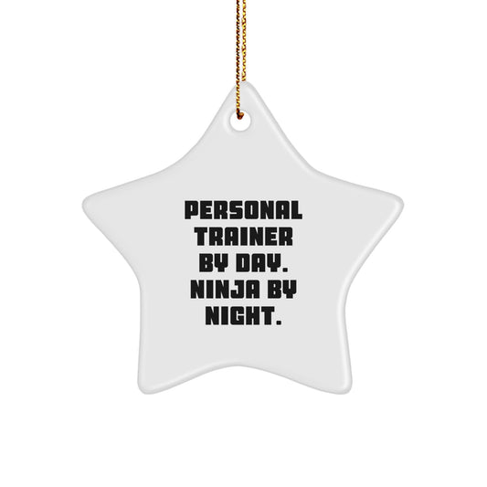 Personal Trainer Gifts for Friends - Funny Quote Star Ornament, Gifts from Men to Women, Christmas Unique Presents - Image 1