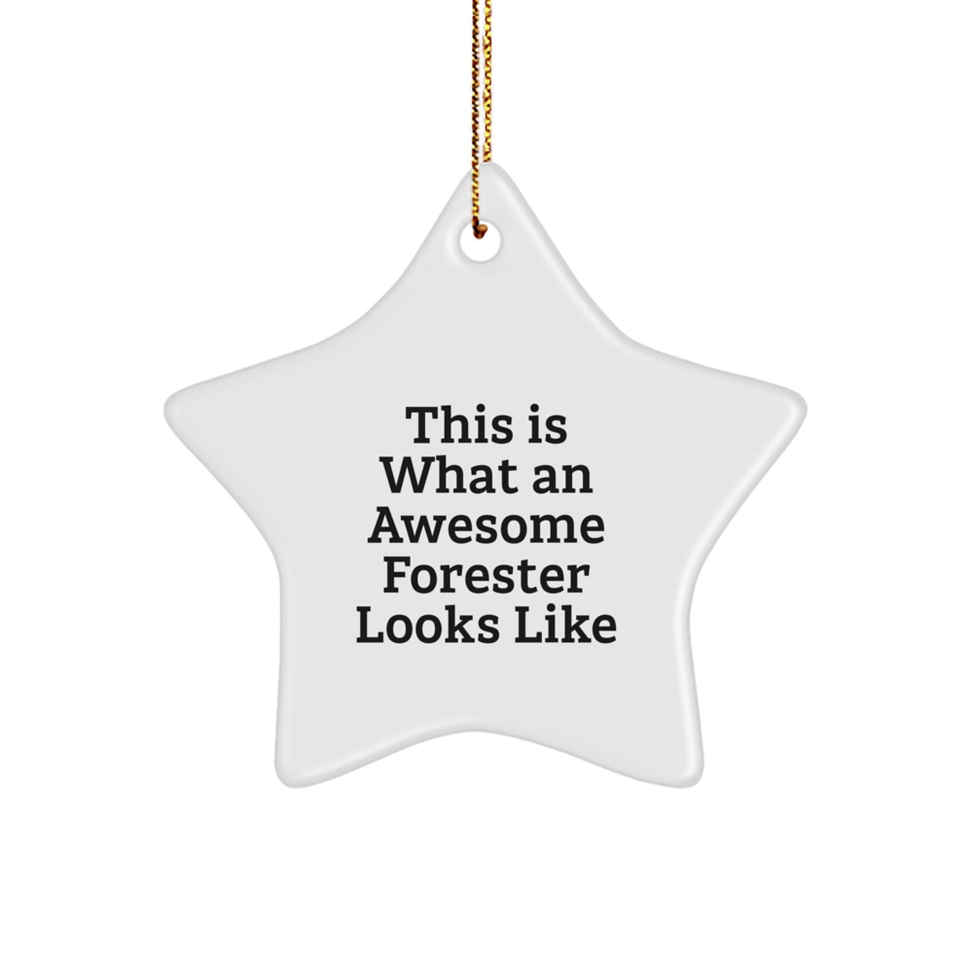 Funny Forester Gifts for Christmas - This Is What An Awesome Forester Looks Like Star Ornament from Friends and Family - Image 1