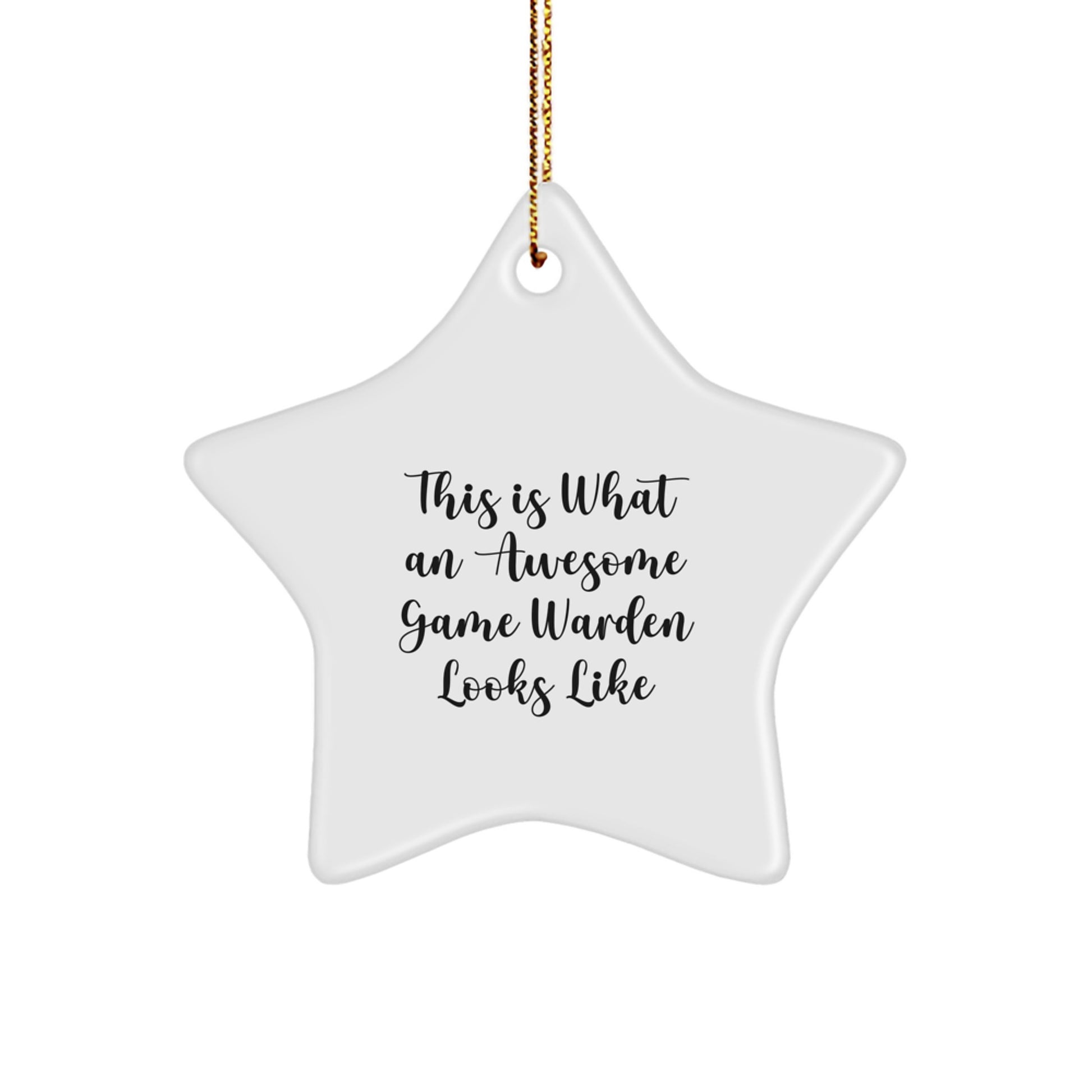 Funny Game Warden Gifts - This Is What An Awesome Game Warden Looks Like, Star Ornament for Christmas, Gifts from Men to Game Wardens - Image 1