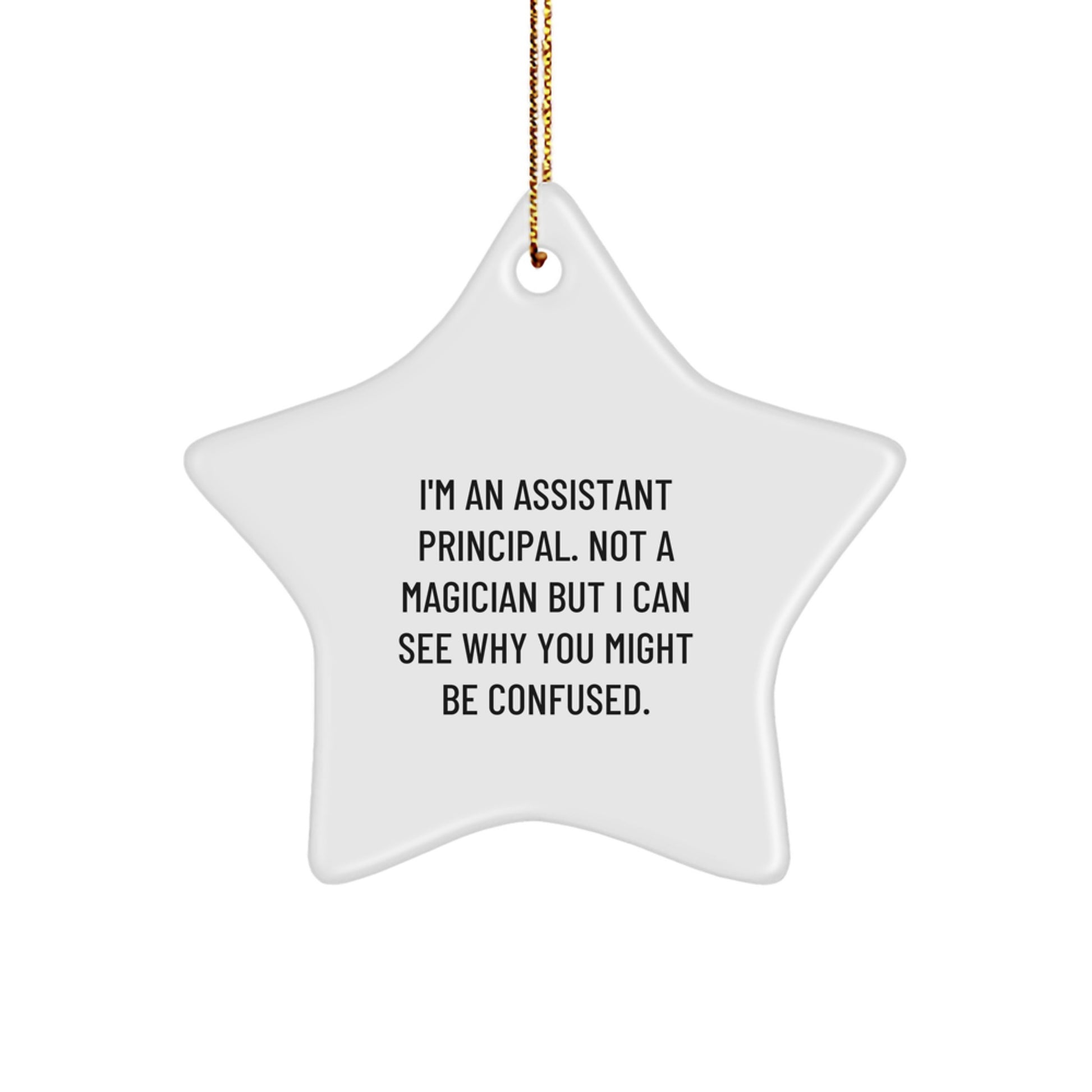 Funny Assistant Principal Gifts for Christmas - Star Ornament from Friends or Family, 'I'm An Assistant Principal...' - Image 1