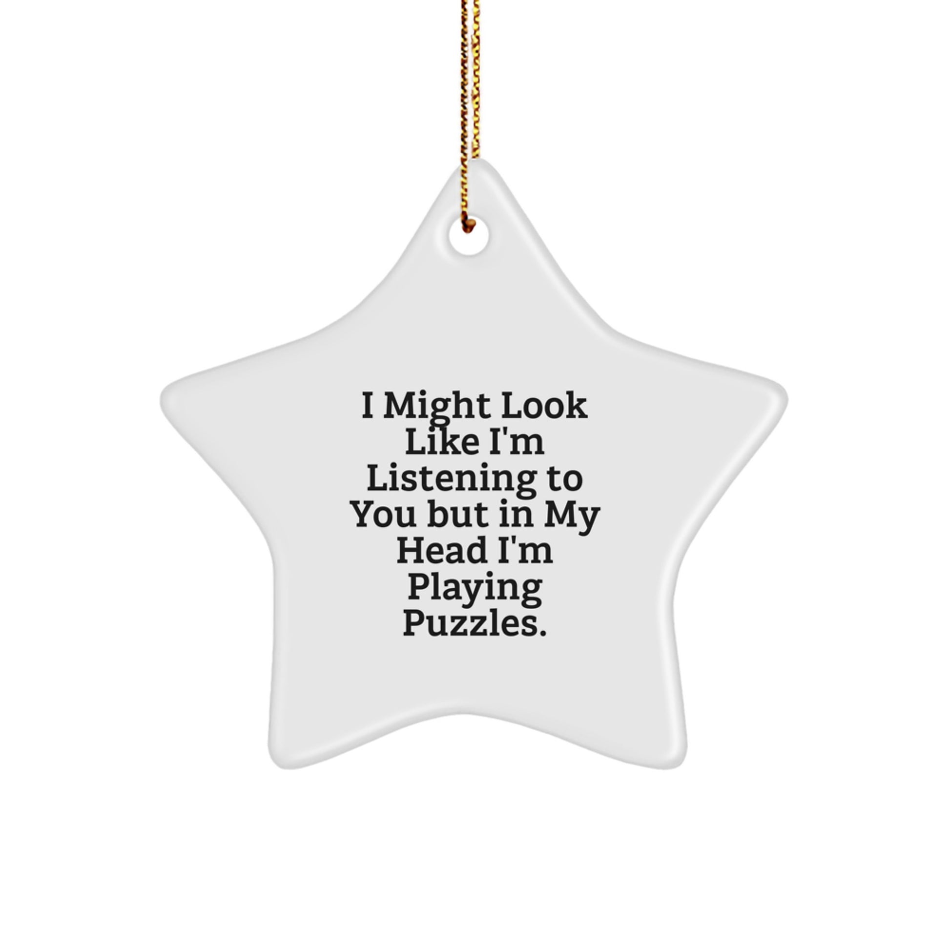 Funny Puzzle Gifts from Friends, Star Ornament for Puzzles Lovers, Christmas Unique Gifts for Men and Women - Image 1