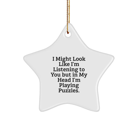 Funny Puzzle Gifts from Friends, Star Ornament for Puzzles Lovers, Christmas Unique Gifts for Men and Women - Image 1