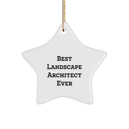 Funny Landscape Architect Gifts from Best, Star Ornament for Christmas, 'Best Landscape Architect Ever' Quote, Gifts for Landscape Architects - Image 1