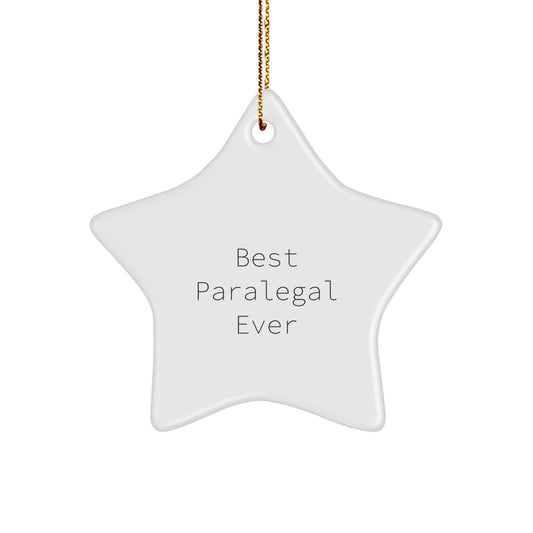 Best Paralegal Ever Star Ornament Gifts from Family to Paralegal Friends, Cute Christmas Decorations - Image 1