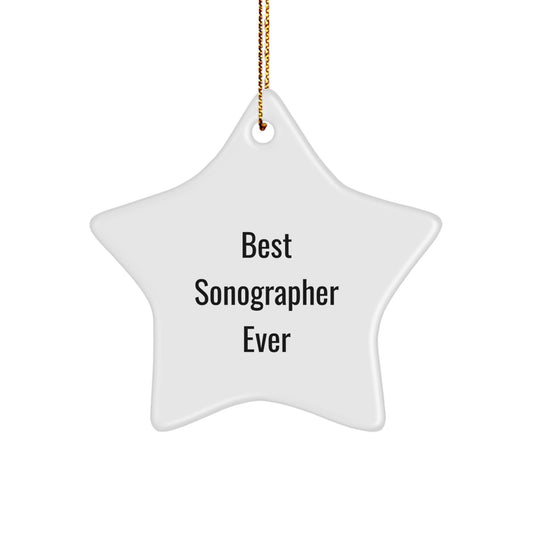 Best Sonographer Ever Star Ornament, Funny Christmas Unique Gifts from Women, Gifts for Sonographer, Unique Star Shaped Decorations - Image 1