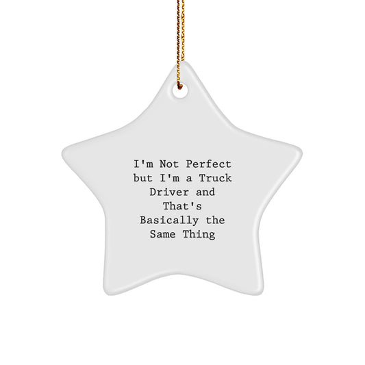 Funny Truck Driver Christmas Star Ornament Gifts from Friends and Family, Inspirational Star Gifts for Truck Drivers, Men, Women, Coworkers - Image 1