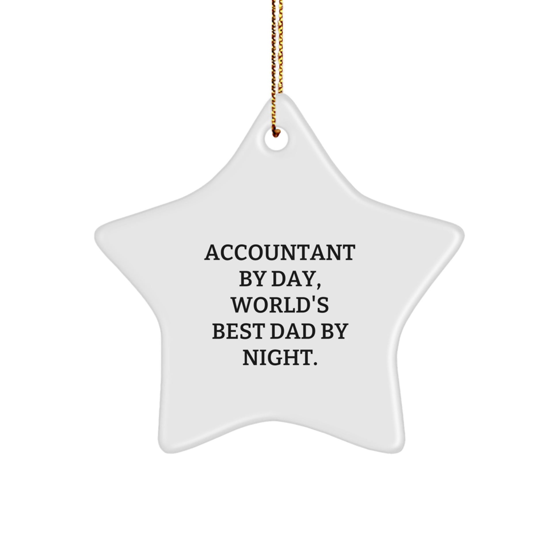 Funny Accountant Star Ornament Gifts from Men, Unique Christmas Unique Gifts for Accountant, Dad, World's Best Accountant By Day, Night Star Decor - Image 1