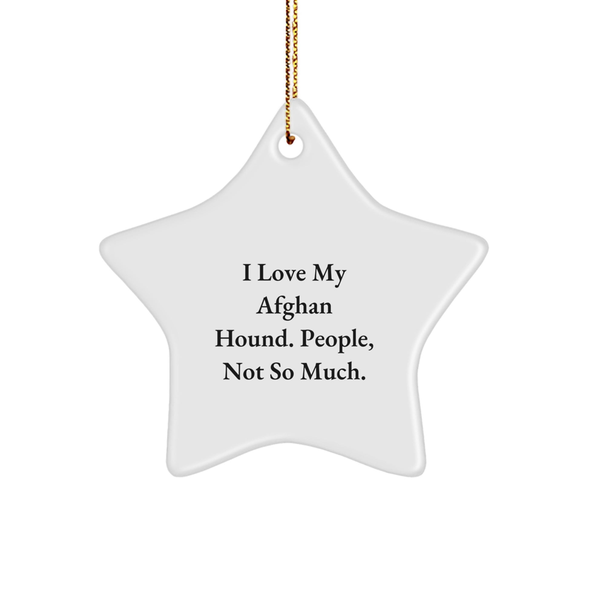 I Love My Afghan Hound, Dog Lovers Gifts for Christmas, Star Ornament from Family, For Afghan Hound Dog Friends - Image 1