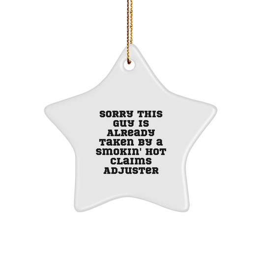 Claims Adjuster Star Ornament Gifts from Men to Claims Adjuster for Christmas, Funny Quote - Image 1